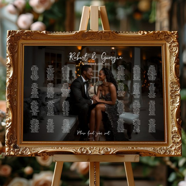 Hochzeitskarte für Fotos, elegant 24 Tische Poster (Von Creator hochgeladen)