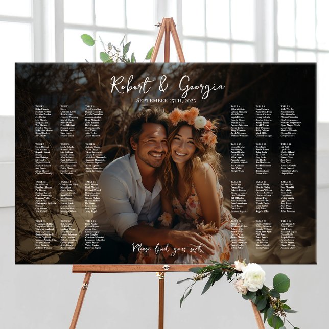Hochzeitskarte für Fotos - eleganter Sitzplan Poster (Von Creator hochgeladen)