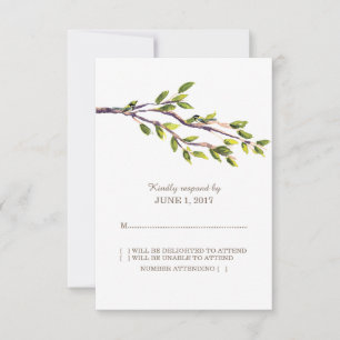 Hochzeitskarte für gegrillte Zweige RSVP Karte