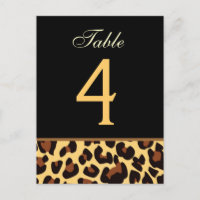 Hochzeitskarte für Gold und Black Leopard - Tischn