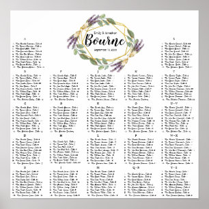 Hochzeitskarte für Gold und Lila Lavendel Poster