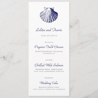 Hochzeitskarte für Hochzeitsmenüs der Navy Blue Se Menükarte