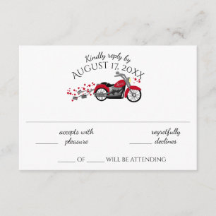 Hochzeitskarte für Krafträder und Herz RSVP Karte