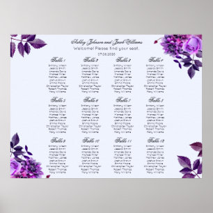 Hochzeitskarte für lila Blume. Violett Poster