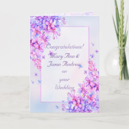 Hochzeitskarte für Lila Lilac-Blume Karte