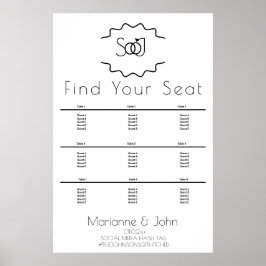 Hochzeitskarte für Minimalistische Ringlogos Poster