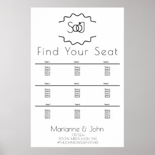 Hochzeitskarte für Minimalistische Ringlogos Poster