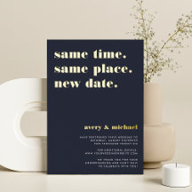 Hochzeitskarte für Navy & Gold Foil Modern Wedding