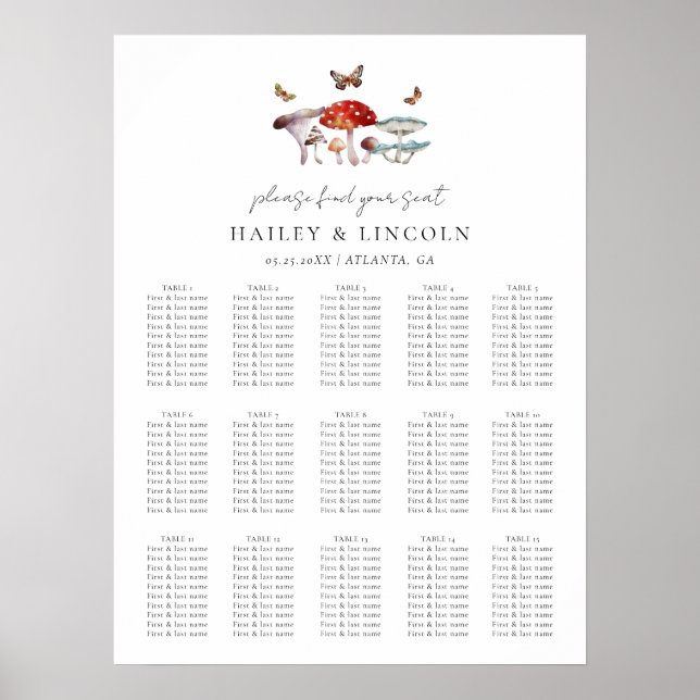 Hochzeitskarte für Pilze Poster (Vorne)