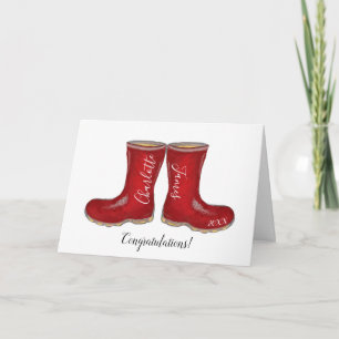 Hochzeitskarte für Rot-Schweissstiefel Karte