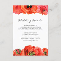 Hochzeitskarte für Rote Mohnblumen