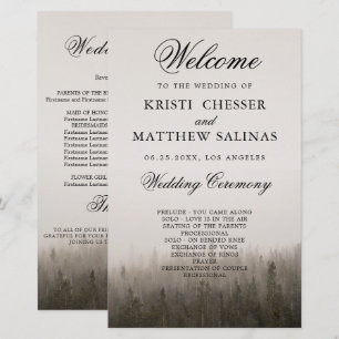 Hochzeitskarte für Rustikal Forest Misty Landscape