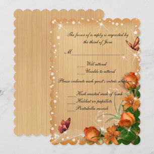 Hochzeitskarte für rustikale Holzflora Einladung