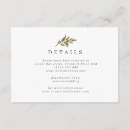 Hochzeitskarte für rustikale Olivenzweige Begleitkarte