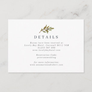 Hochzeitskarte für rustikale Olivenzweige Begleitkarte