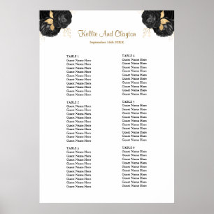 Hochzeitskarte für Schwarz und Gold Poster