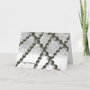 Hochzeitskarte für Schwarz-Weiß-Perlen Karte