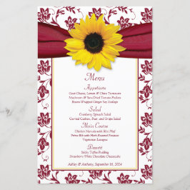 Hochzeitskarte für Sonnenblumen Burgundy White Dam