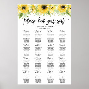 Hochzeitskarte für Sonnenblumen Poster