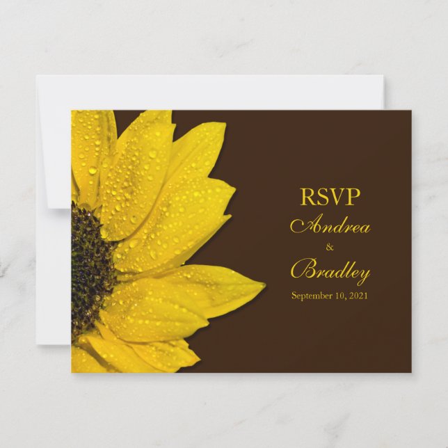 Hochzeitskarte für Sonnenblumen RSVP Karte (Vorderseite)