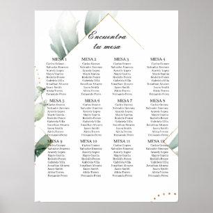 Hochzeitskarte für spanische Grünpflanzen Poster