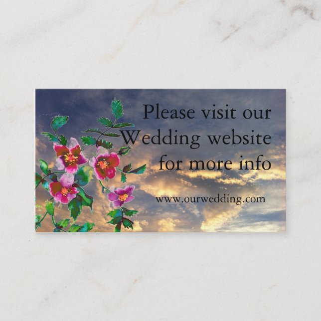 Hochzeitskarte für Vintage Rose Begleitkarte (Vorderseite)