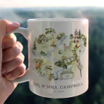 Hochzeitskarte für Wasserfarben | Monogram Newlyse Zweifarbige Tasse<br><div class="desc">Atemberaubende Aquarellkarte mit Braut- und Bräutigramme-Abbildung. Fügen Sie Namen und Datum hinzu, die mit einer personalisierten Meldung auf der Rückseite erstellt wurden. Ein schönes Geschenk für die Neuvermählten. Diese moderne, niedliche und stilvolle Tasse in zwei Tönen wird jeden Morgen aufheitern. Details wie Cocktail-Servietten, können Umarmungen, Becher und Favoriten, die Sie...</div>