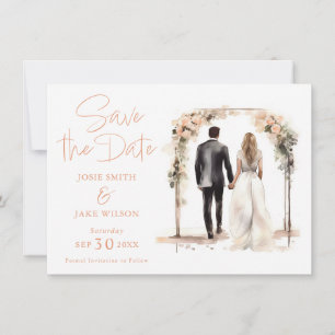 Hochzeitskarte für Wasserfarben Save the Date