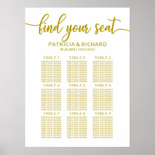 Hochzeitskarte Gold Calligraphy Poster