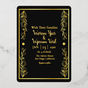 Hochzeitskarte Gold Foil Golden Luxury Card Design Folieneinladung