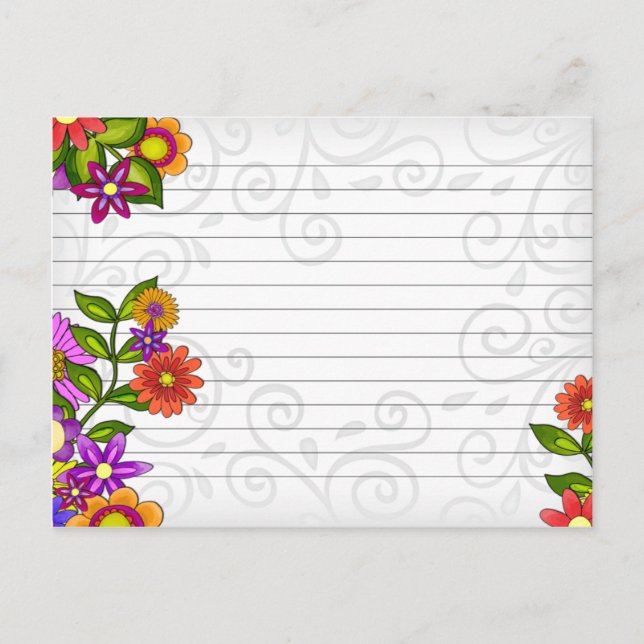 Hochzeitskarte Helle Blume Postkarte (Vorderseite)