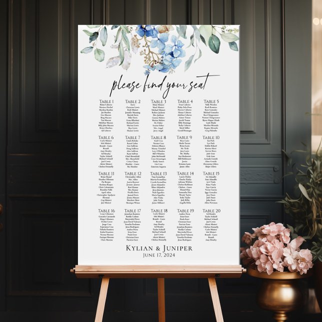 Hochzeitskarte Hydrangea 20 Tische Poster (Von Creator hochgeladen)