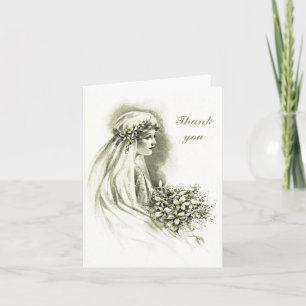 Hochzeitskarte im Vintage-Stil Dankeskarte