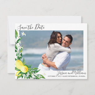 Hochzeitskarte 'Lemons Blossom Photo' Save the Dat Date