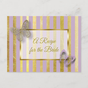 Hochzeitskarte lila und Gold Butterfly Rezept Postkarte