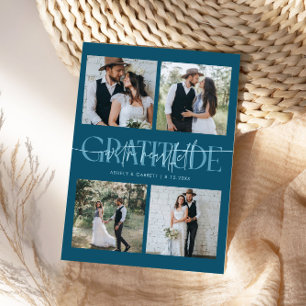 Hochzeitskarte mit aufrichtiger Dankbarkeit Teal Dankeskarte