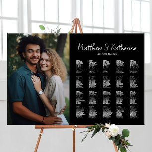 Hochzeitskarte mit elegantem, bearbeitbarem Foto Poster