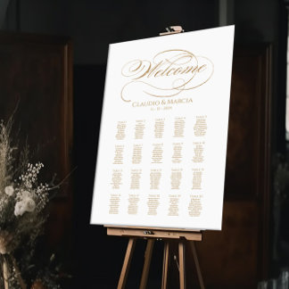 Hochzeitskarte mit eleganten Kalligrafien Poster