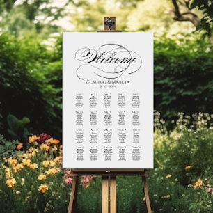 Hochzeitskarte mit eleganten Kalligrafien Poster