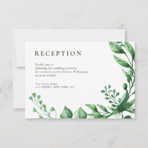 Hochzeitskarte mit grünem Blattwerk RSVP Karte
