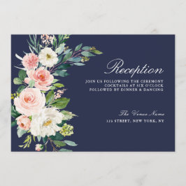 Hochzeitskarte mit rosa Blumen Einladung