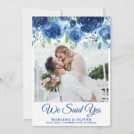 Hochzeitskarte Navy Blue Floral Einladung