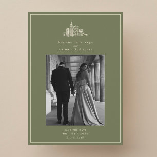 Hochzeitskarte NYC-Skyline-Foto Save the Date Einladung