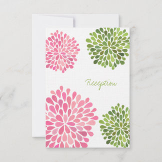 Hochzeitskarte Rosa & Grüne Blüten RSVP Karte