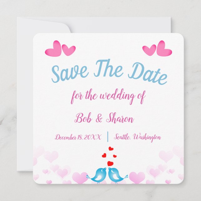 Hochzeitskarte Save The Date (Vorderseite)
