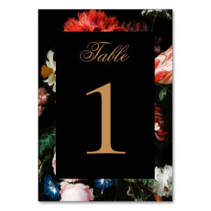 Hochzeitskarte Schwarz Rote Tischnummer