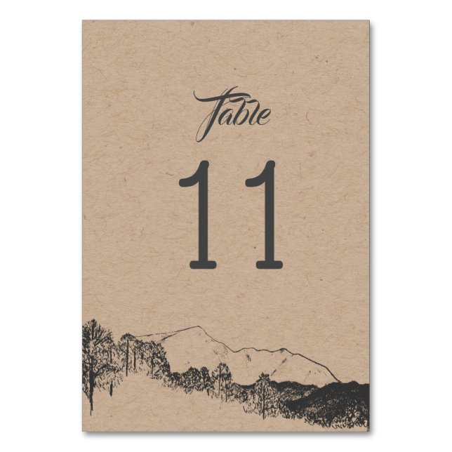 ⎢ Hochzeitskarte Tischnummer (Vorderseite)
