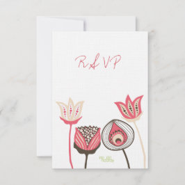 Hochzeitskarte uAwg Pink & Green Blues RSVP Karte