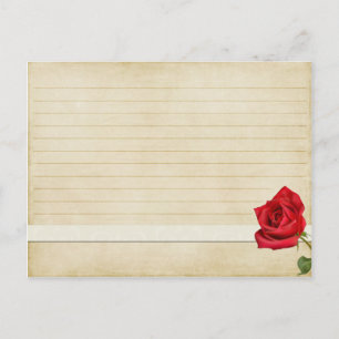 Hochzeitskarte Vintage Rote Rose Postkarte