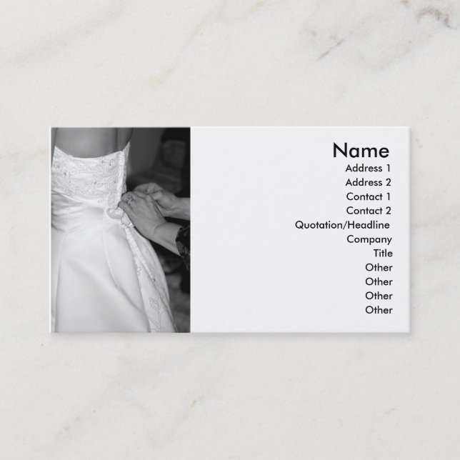 Hochzeitskarte Visitenkarte (Vorderseite)